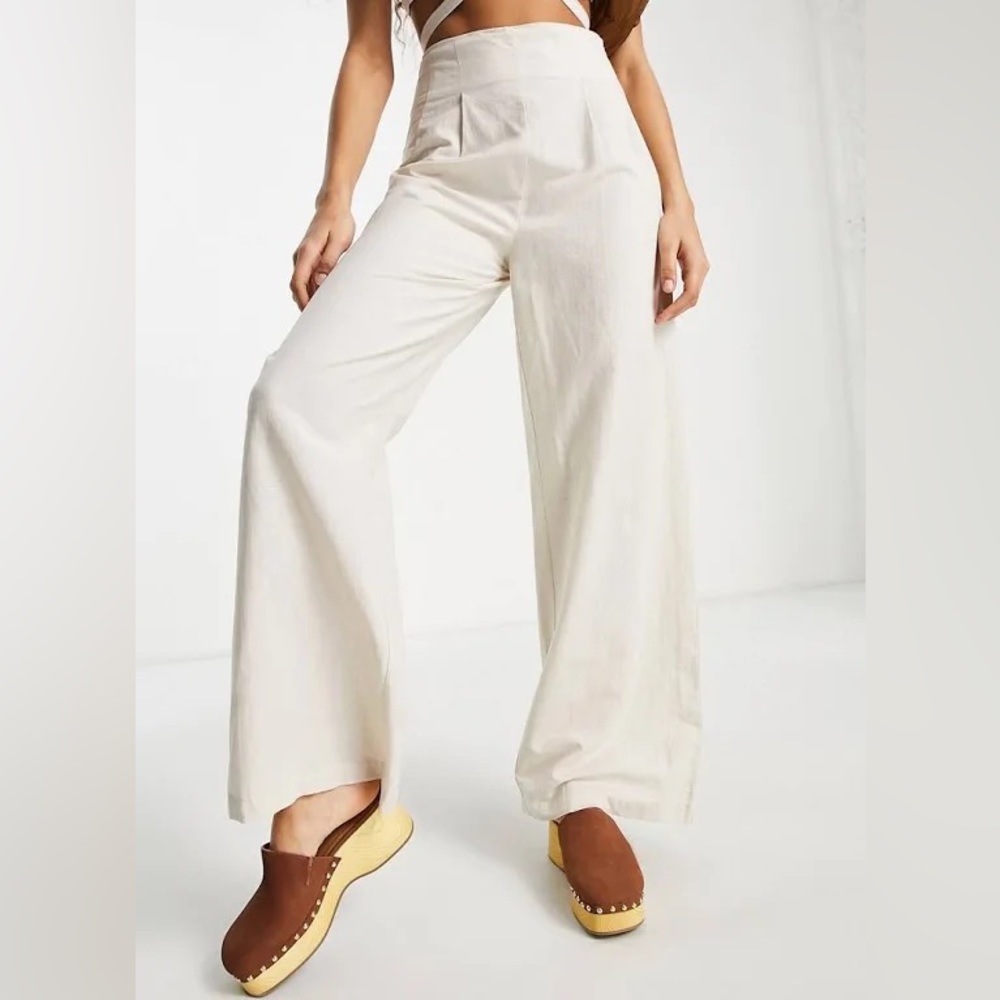 NWT Linen Blend ASOS Wide Leg High Waisted Pants